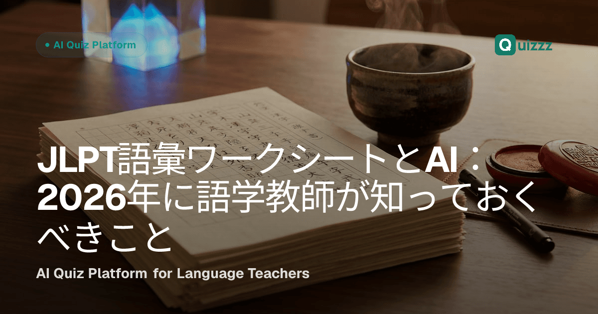 JLPT語彙ワークシートとAI：2026年に語学教師が知っておくべきこと