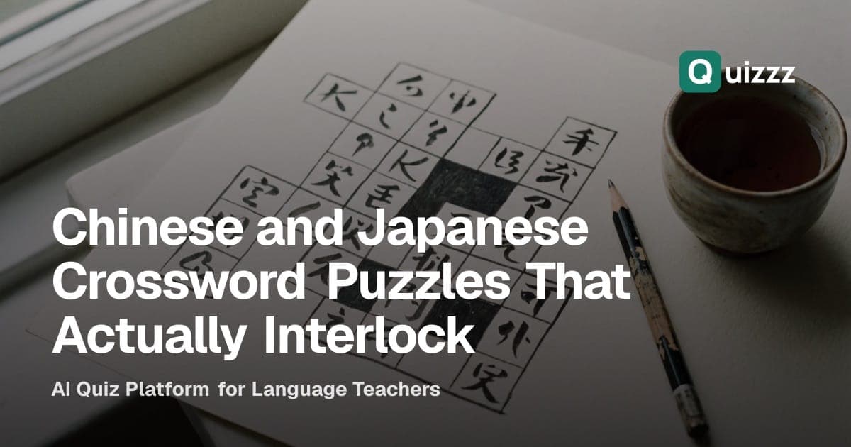 Chinese and Japanese Crossword Puzzles That Actually Interlock