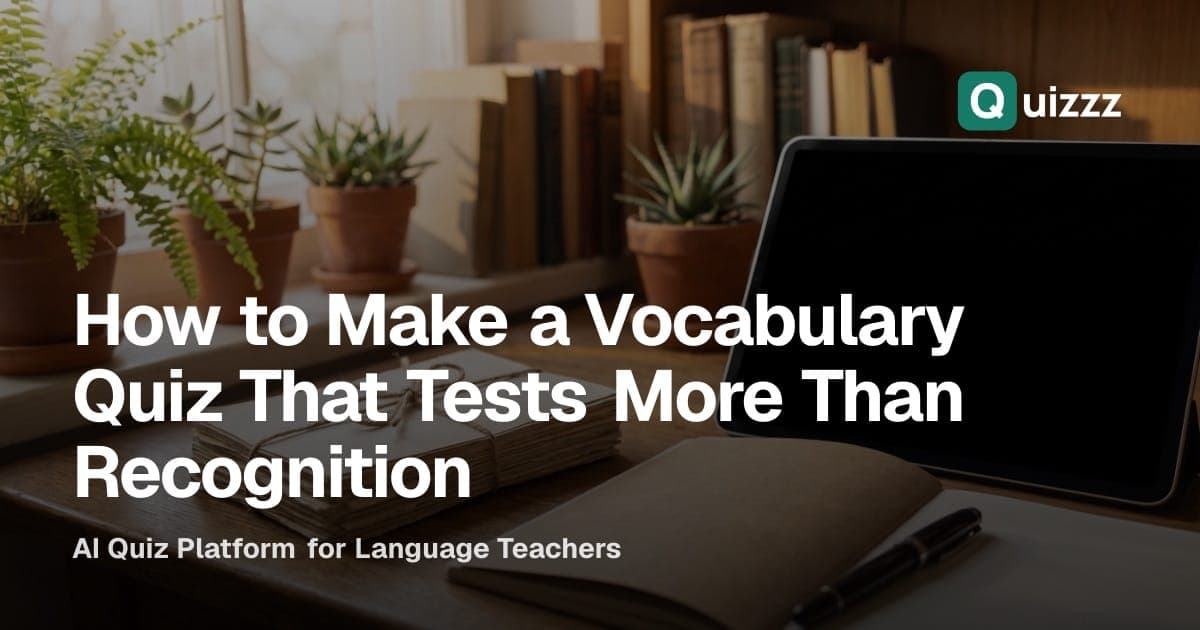 How to Make a Vocabulary Quiz That Tests More Than Recognition